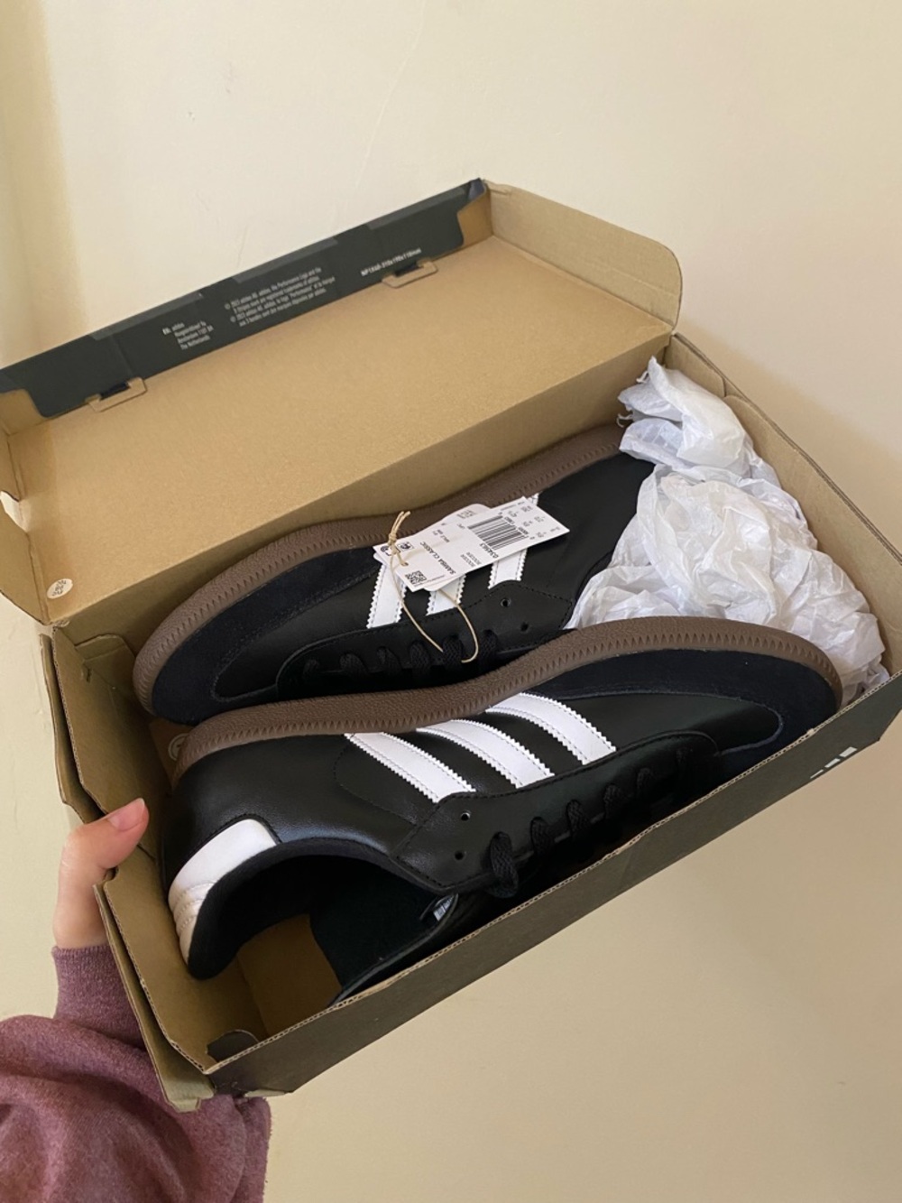 adidas Samba Classic Indoor Soccer Shoes Core Black White Gum 034563 Men's 9